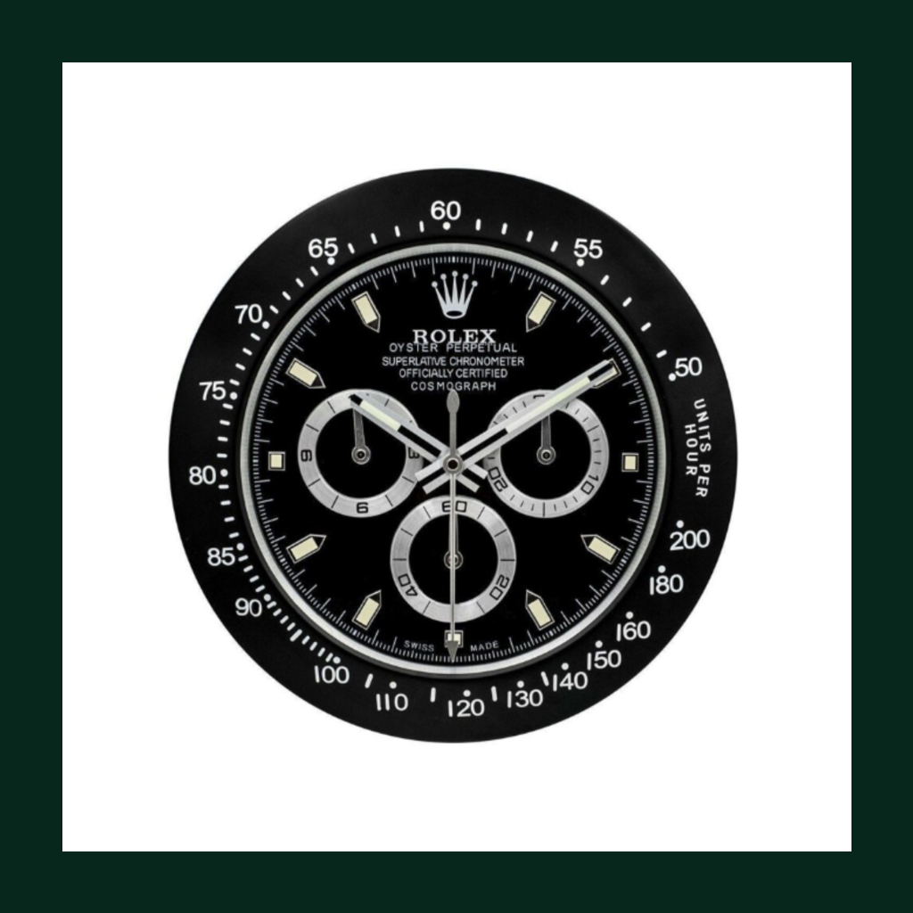 Daytona Cosmograph Black Dial Black Bezel Wall Clock