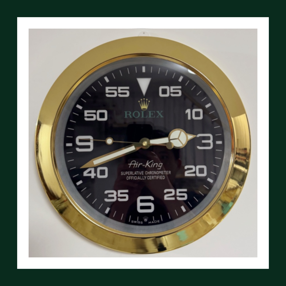 Air-King Black Dial Gold Bezel Wall Clock