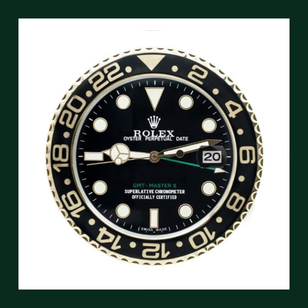 GMT-Master II Root Beer Black & Gold Bezel Wall Clock