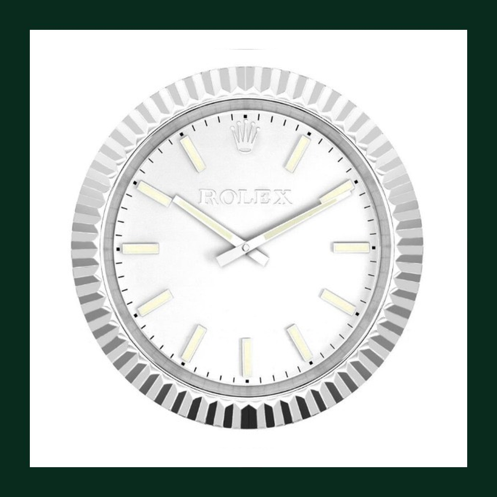 Datejust Silver Dial Fluted Bezel Wall Clock