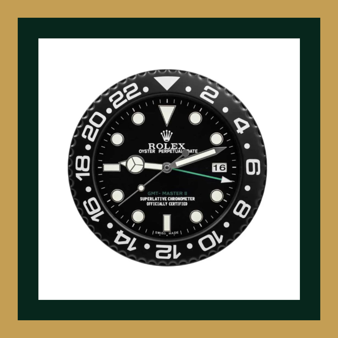 Swiss Quality GMT-Master II Black Ceramic Wall Clock
