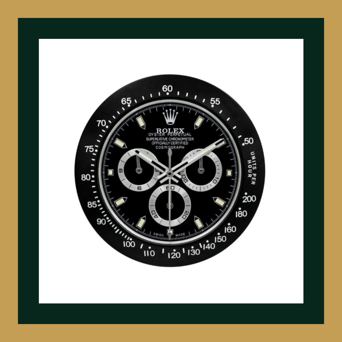 Swiss Quality Daytona Black Dial Wall Clock