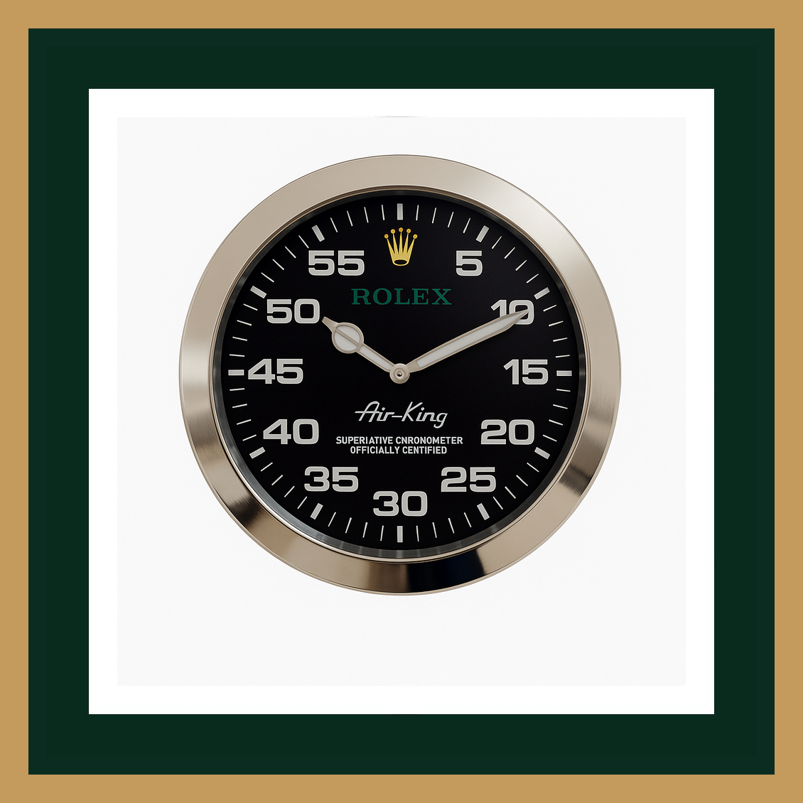 Swiss Quality Air-King Black Dial Silver Wall Clock