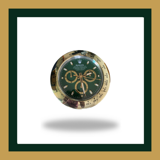 Swiss Quality Daytona Green Dial Gold Bezel Wall Clock