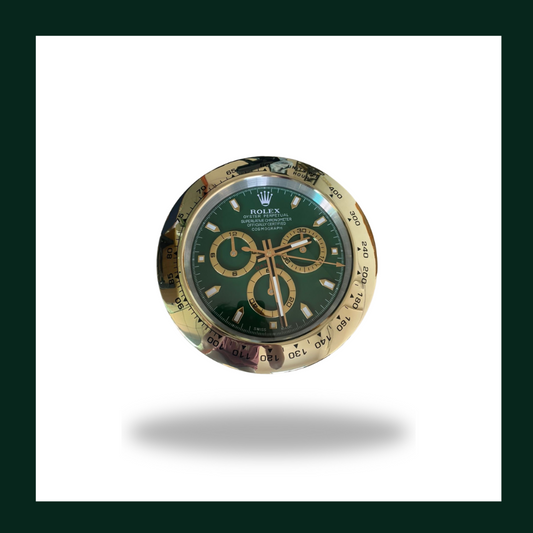 Daytona Cosmograph Green Dial Gold Bezel Wall Clock