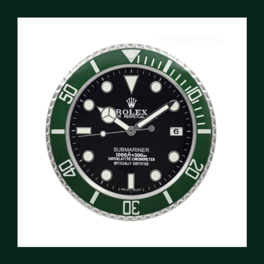 Submariner Green Bezel Wall Clock