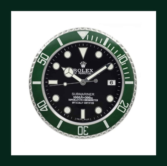 Submariner Green Bezel Wall Clock