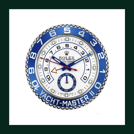 Yacht-Master II White Dial Blue Bezel Wall Clock