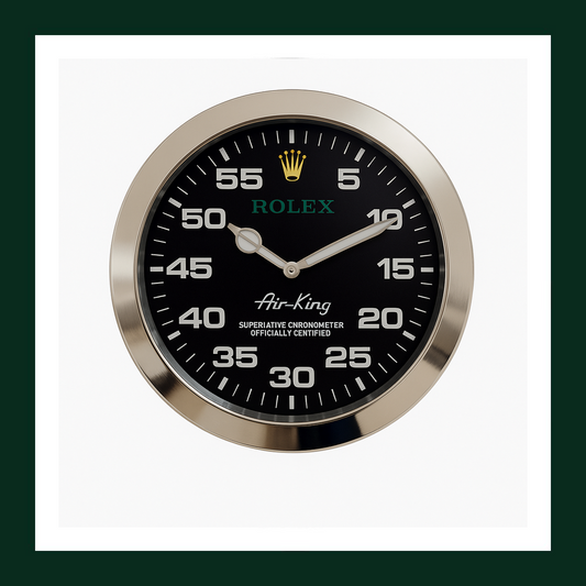 Air-King Black Dial Silver Smooth Bezel Wall Clock