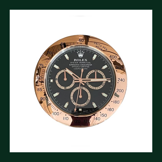 Daytona Black Dial Rose Gold Bezel Wall Clock