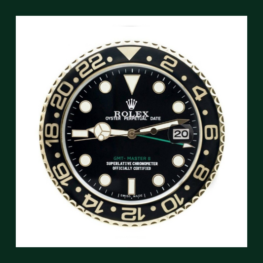 GMT-Master II Root Beer Black & Gold Bezel Wall Clock