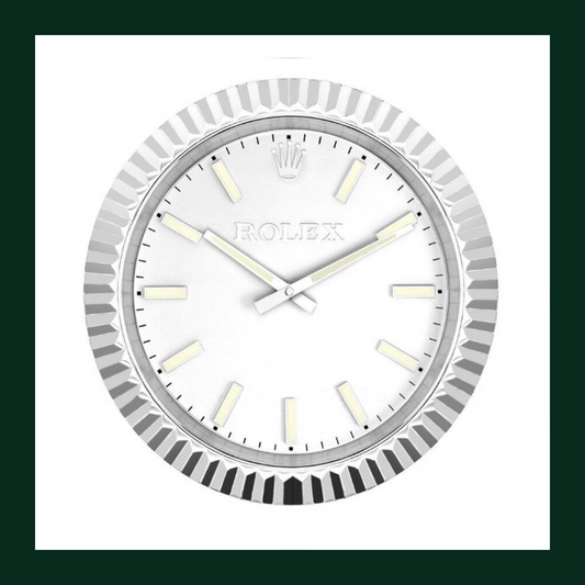 Datejust Silver Dial Fluted Bezel Wall Clock