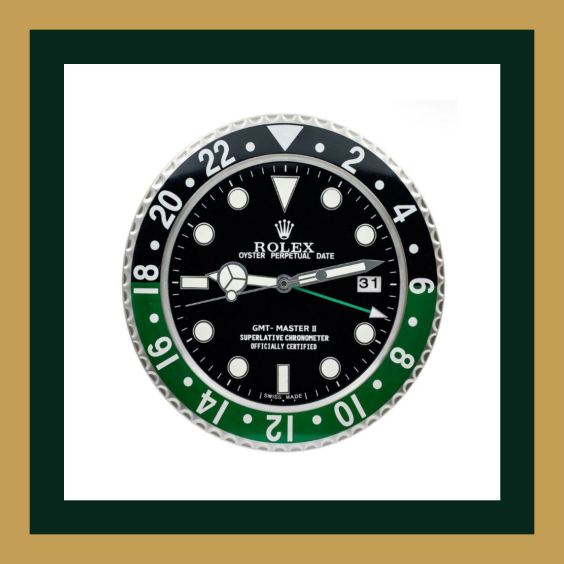Swiss Quality GMT-Master II Green Bezel Wall Clock