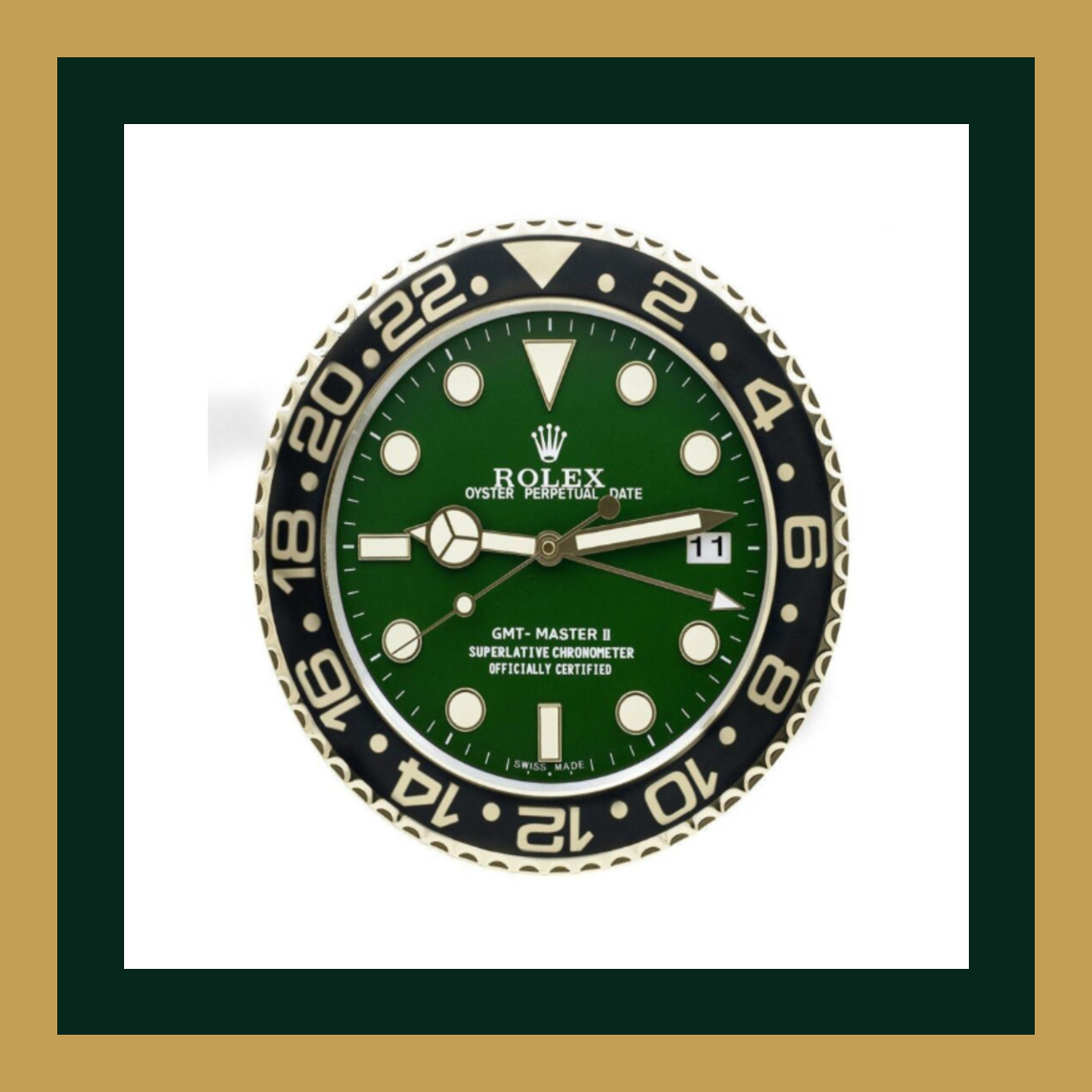 Swiss Quality GMT-Master II Green Dial Wall Clock