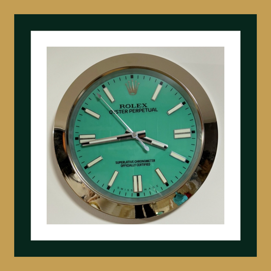 Swiss Quality Oyster Perpetual Tiffany Blue Dial Wall Clock