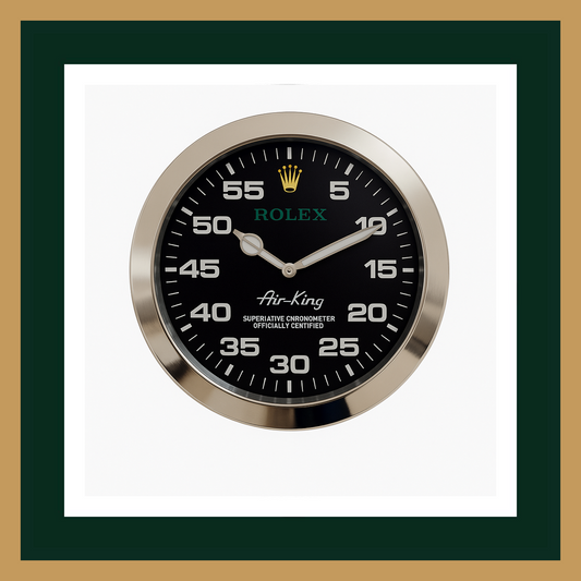 Swiss Quality Air-King Black Dial Silver Wall Clock