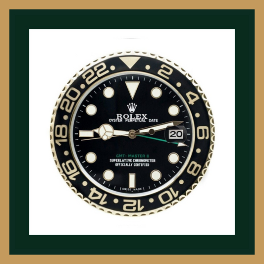 Swiss Quality GMT-Master II Black & Gold Wall Clock